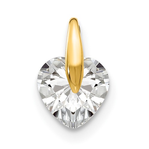 14kt Yellow Gold Madi K 6mm Heart CZ Children's Pendant