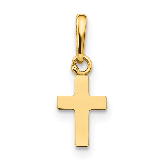 14k Yellow Gold Madi K Children's Classic Cross Pendant 3/8in