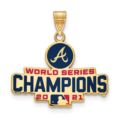 Gold-plated Sterling Silver Braves World Series 2021 Enamel Pendant