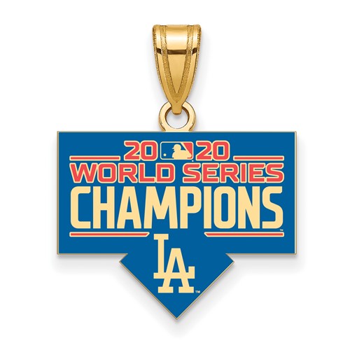 Gold-plated Sterling Silver Dodgers World Series 2020 Enamel Pendant