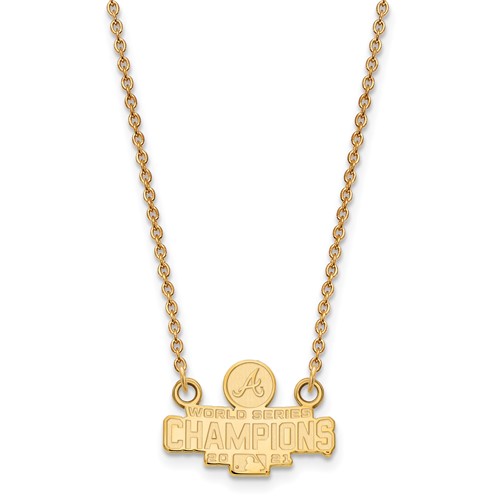 Gold-plated Sterling Silver Braves Small World Series 2021 Necklace