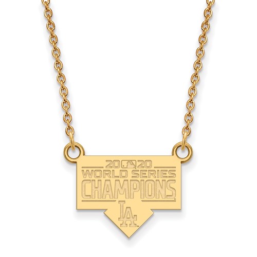 Gold-plated Sterling Silver Dodgers Small World Series 2020 Necklace