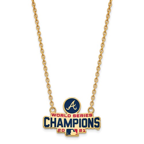 Gold-plated Sterling Silver Enamel Braves World Series 2021 Necklace