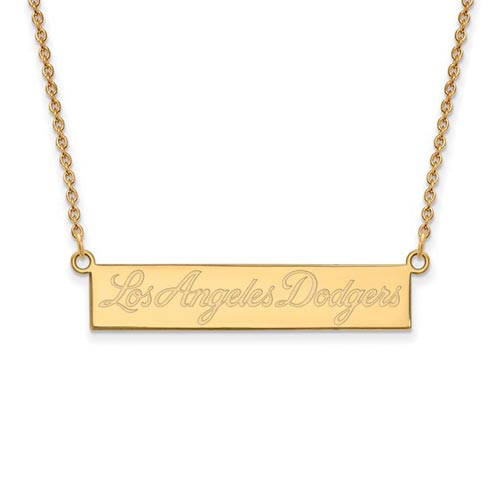 Gold-plated Sterling Silver Los Angeles Dodgers Small Bar Necklace