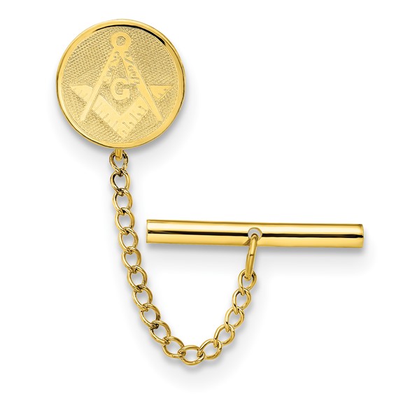 Gold-plated Masonic Tie Tac with Safety Chain