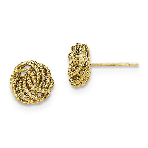 14kt Yellow Gold 3/8in Italian Love Knot Earrings