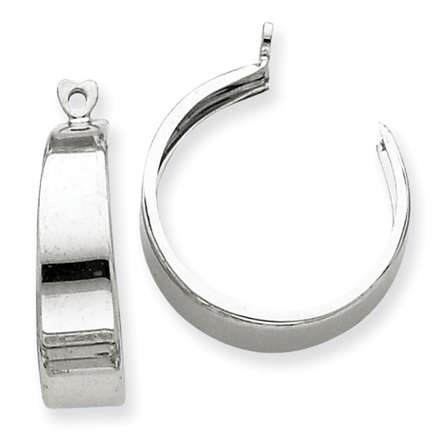 14kt White Gold 3/4in Hoop Earring Jackets H696J Joy Jewelers