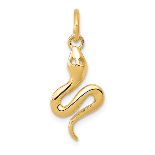 14k Yellow Gold Small Smooth Snake Charm