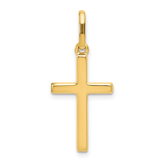 14k Yellow Gold Hollow Latin Cross Pendant 3/4in