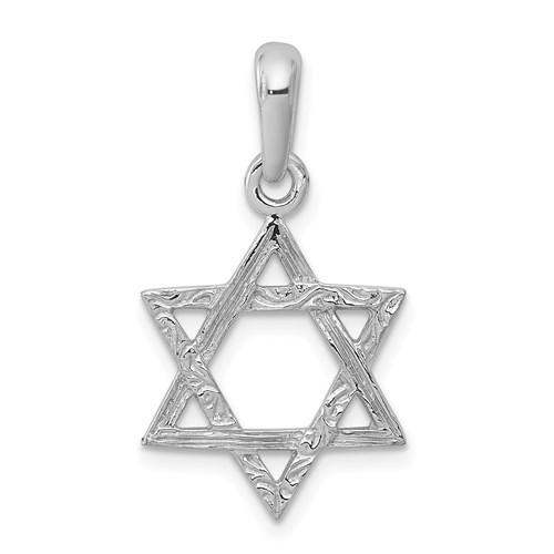 14k White Gold 11/16in Star Of David Pendant