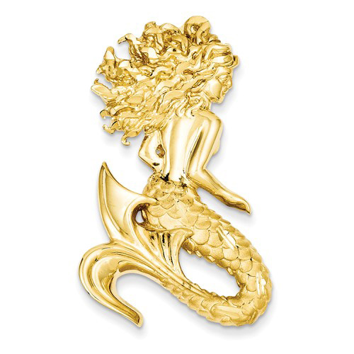 14kt Yellow Gold 1 1/2in Mermaid Pendant Slide