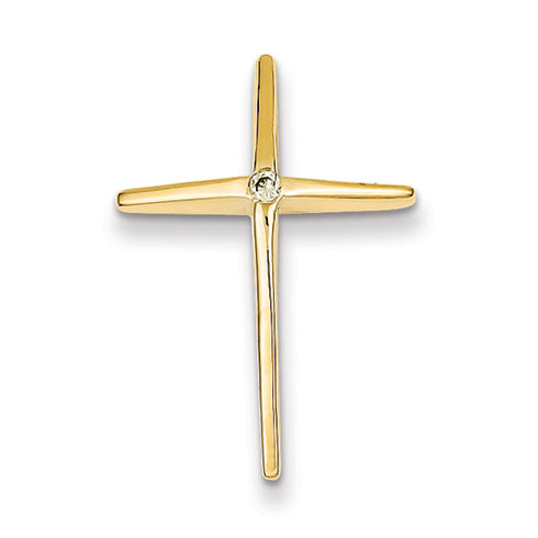 14kt Yellow Gold 1in Diamond Passion Cross Slide
