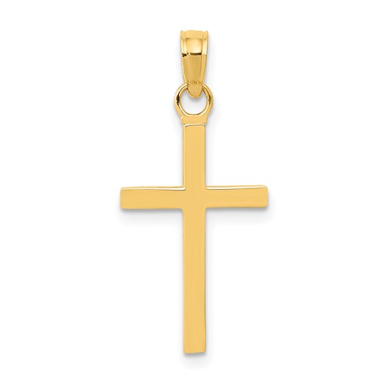 14kt Yellow Gold 3/4in Polished Slender Cross Pendant
