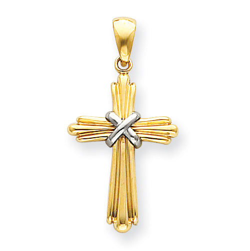 14kt Two-tone 1in Passion Cross Pendant