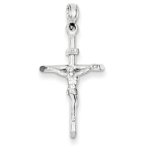 14kt White Gold 15/16in INRI Crucifix Pendant
