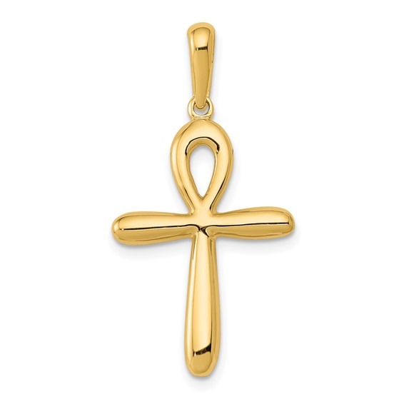 14k Yellow Gold 7/8in Ankh Cross Pendant