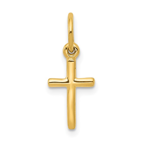 14k Yellow Gold Small 7/16in Cross Charm