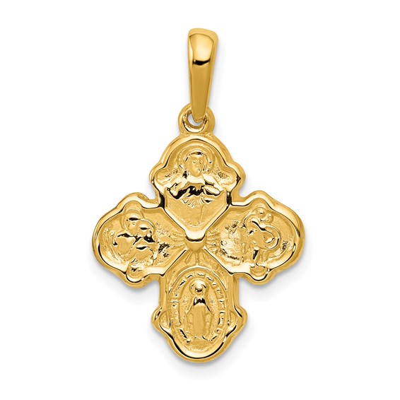 14kt Yellow Gold 3/4in Four Way Medal Pendant