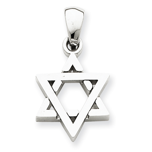 14k White Gold Small Star of David Pendant