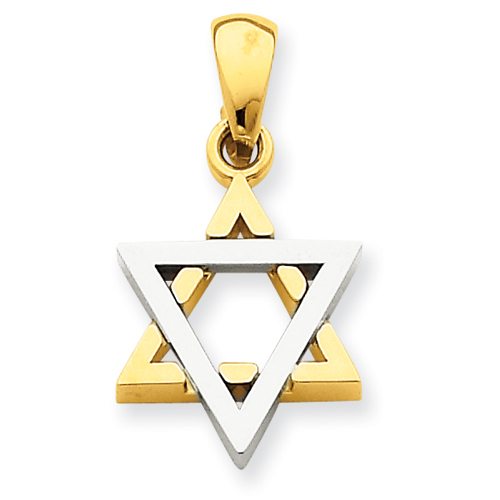 14k Two-tone Gold Small Star of David Pendant