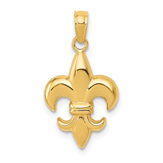 14k Yellow Gold Fleur de Lis Charm 5/8in