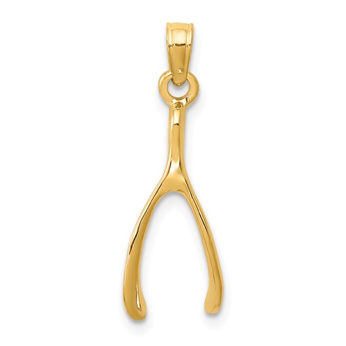 14k Yellow Gold Small Wishbone Pendant