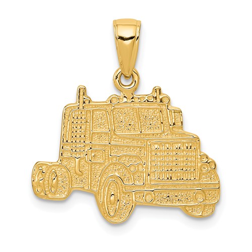 14k Yellow Gold Truck Cab Pendant 5/8in