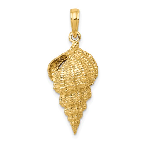 14k Yellow Gold Conch Shell Pendant 7/8in K2912 Joy Jewelers