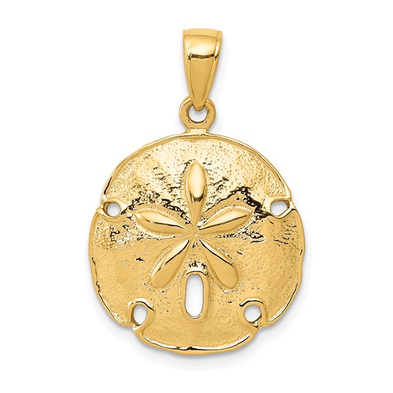 14kt Yellow Gold 3/4in Sand Dollar Pendant