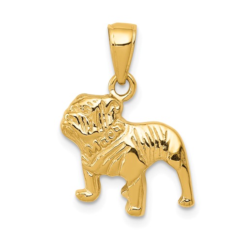 14k Yellow Gold Small Bulldog Pendant