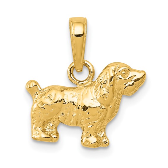 14kt Yellow Gold Cocker Spaniel Dog Pendant