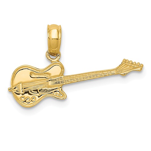 14k Yellow Gold Electric Guitar Pendant