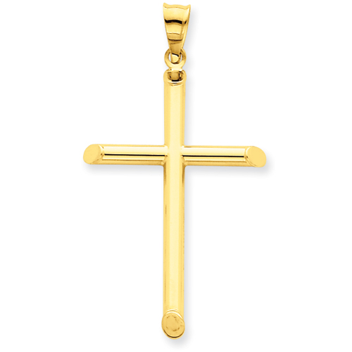14kt Yellow Gold 3-D 1 3/8in Hollow Cross