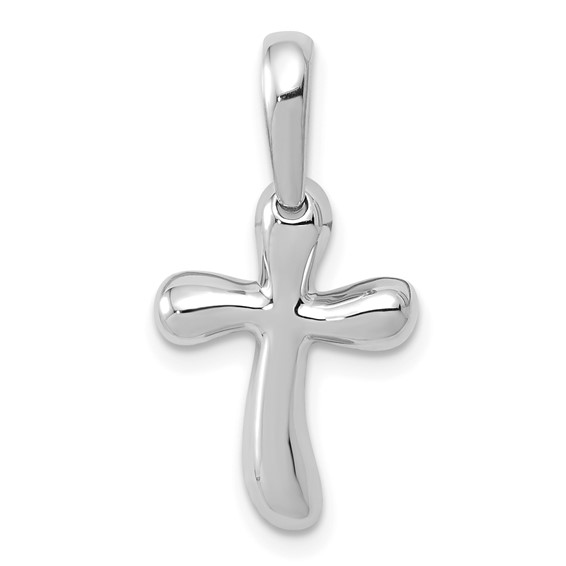 14kt White Gold 5/8in Small Freeform Cross Pendant