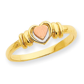 14kt Two Tone Gold Heart Ring