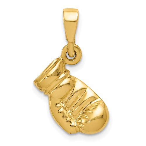14k Yellow Gold Boxing Glove Pendant 1/2in