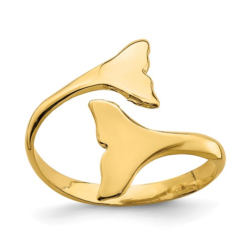 14k Yellow Gold Whale Tails Ring