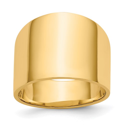14k Yellow Gold Flat-top Tapered Cigar Band Ring