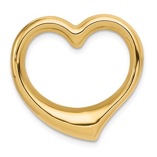14k Yellow Gold Heart Slide Pendant 1in