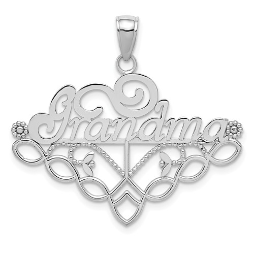 14k White Gold Grandma Charm Holder Pendant