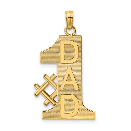 14k Yellow Gold #1 Dad Pendant 1in