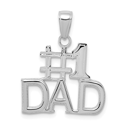 14k White Gold #1 DAD Pendant