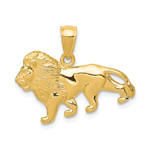 14k Yellow Gold Walking Lion Pendant