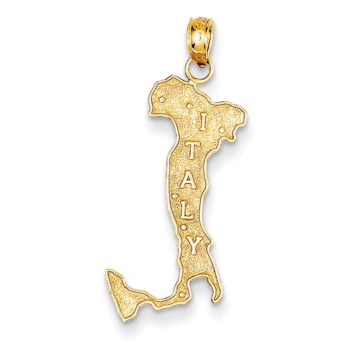 14k Yellow Gold Map Of Italy Pendant 7/8in