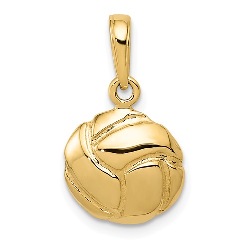 14k Yellow Gold Volleyball Charm 3/8in
