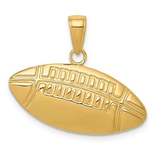 14k Yellow Gold Football Pendant 1in K4953 Joy Jewelers