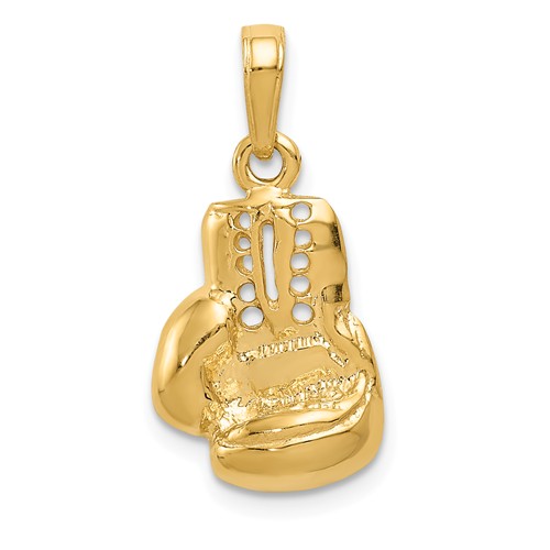 14k Yellow Gold Boxing Glove Pendant 11/16in