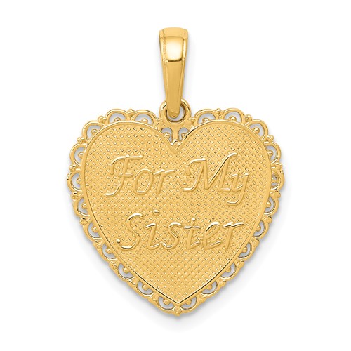 14k Yellow Gold For My Sister We Are Forever Friends Pendant