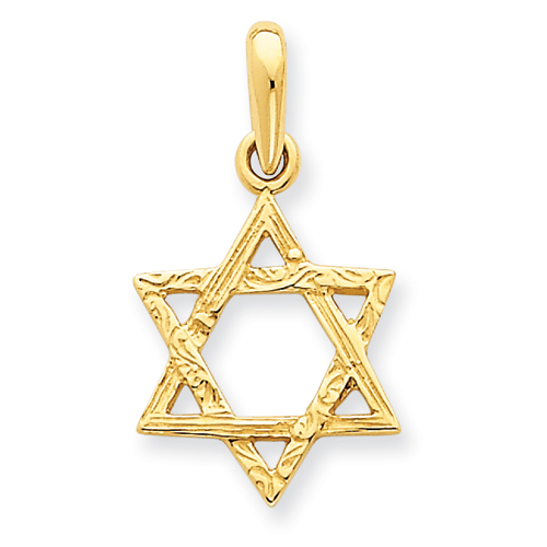 14k Yellow Gold Small Reversible Star Of David Pendant