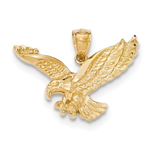 14kt Yellow Gold 3/4in Outstretched Eagle Pendant